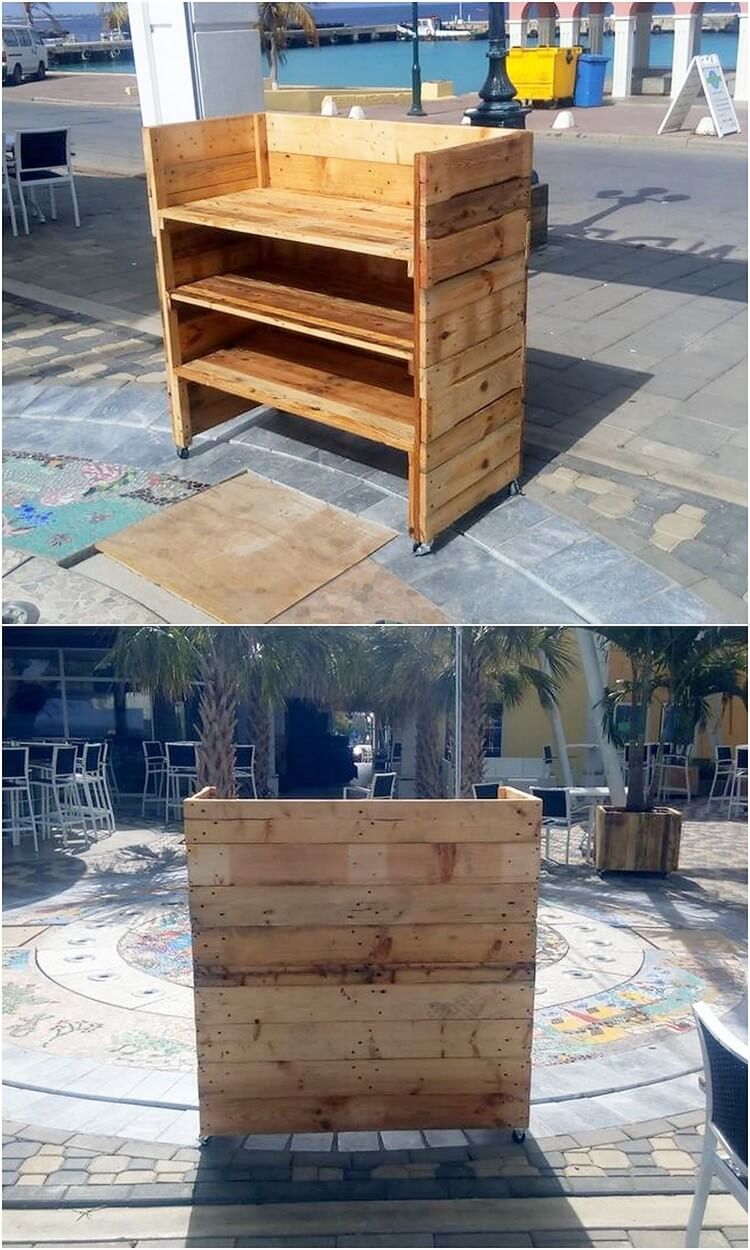 Pallet Counter Table on Wheels Wooden Pallet Ideas