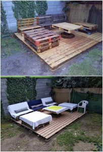 Pallet Garden Terrace with Couch Set