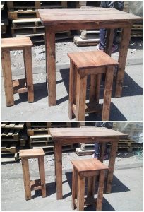 Pallet Table and Stools