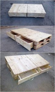 Pallet Bed with Drawers