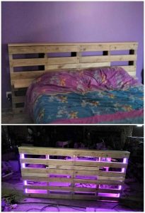 Pallet Headboard with Lights