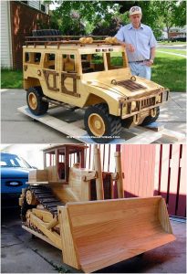 Pallet Jeep and Bulldozer