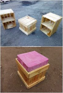 Pallet Seat and Side Tables