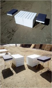 Pallet Table and Stools