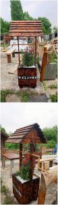 Pallet Wishing Well Planter