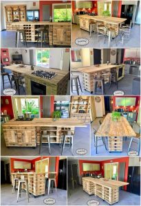 Recycled Pallet Kitchen Island Table Dining Table