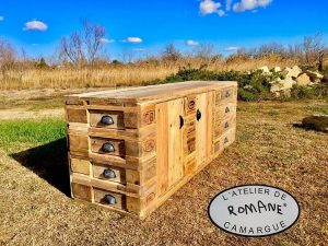 Wooden Pallet Media Cabinet