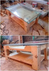 Glass Top Pallet Table