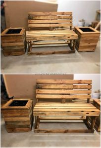 Pallet Bench and Planters
