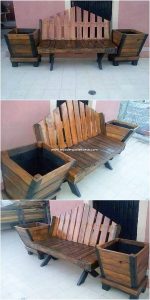 Pallet Bench with Planters