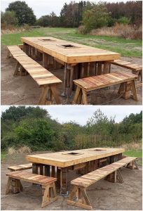 Pallet Garden Table and Benches
