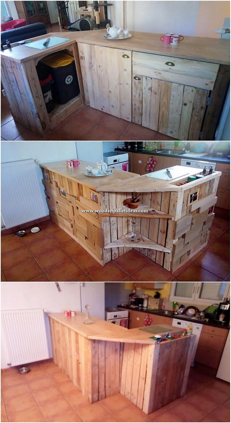 Pallet Kitchen Counter Wooden Pallet Ideas