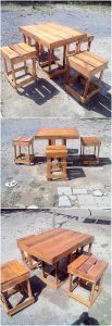 Pallet Table and Stools