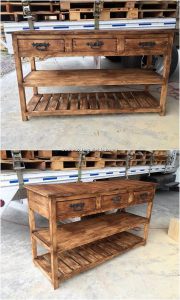 Pallet Table with Drawers