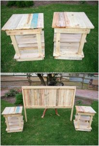 Pallet Headboard with Side Tables