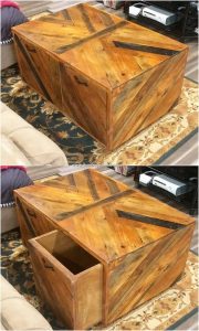 Pallet Table with Drawers
