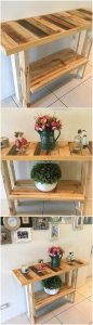 Wooden Pallet Shelving Table