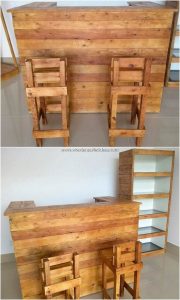 Pallet Counter Table and Chairs