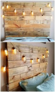 Pallet Headboard with Lights