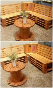 Pallet Outdoor Benches and Table