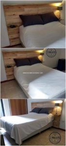 Pallet Bed Headboard with Lights