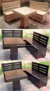 Pallet Outdoor Benches and Table
