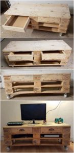 Pallet TV Stand with Drawers