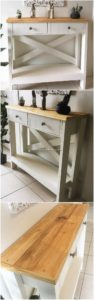 Pallet Table with Drawers