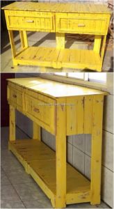 Pallet Table with Drawers