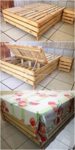 Pallet Bed with Side Tables